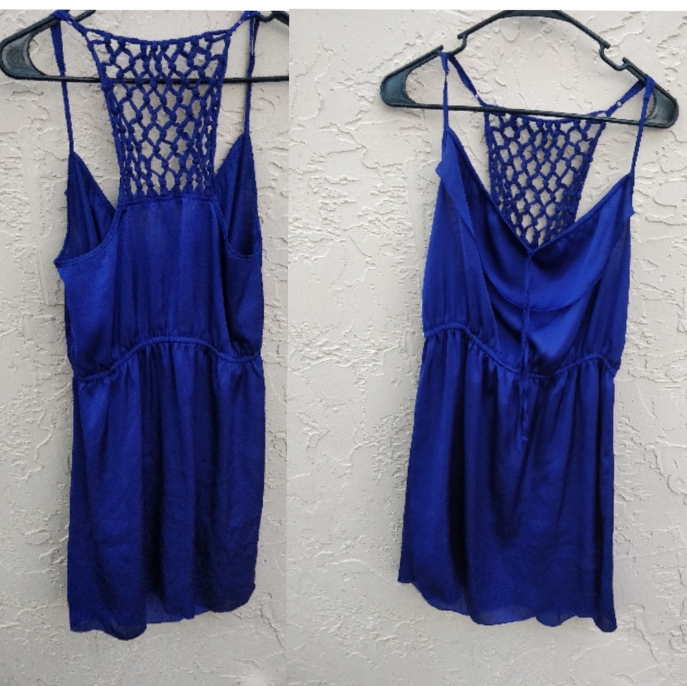 Cobalt blue Silky crochet dress